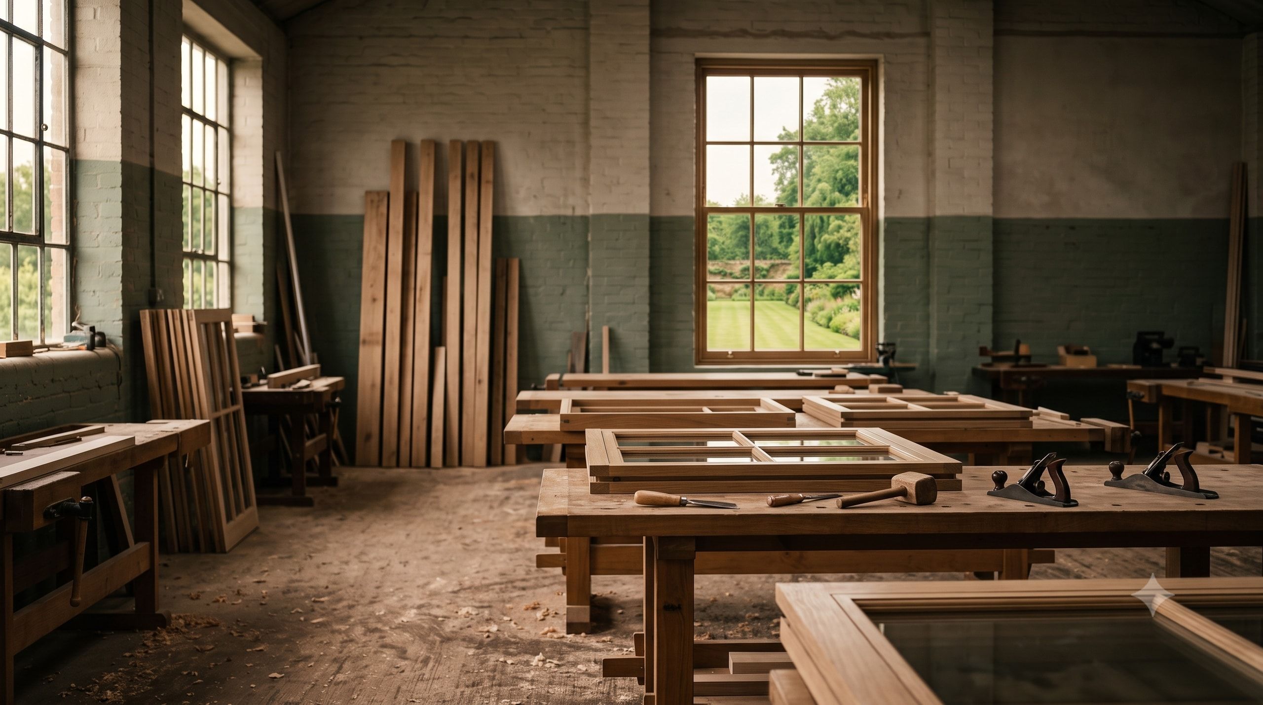 Traditional joinery workshop where bespoke timber sash windows are made by hand